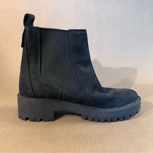 Timberland Courmayeur Valley Chelsea Boots Nubuck Leather Booties Black SizeUS 6 - Picture 2 of 12